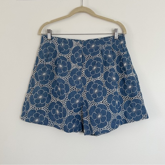 Samsoe Jimea Denim Blue Flower Shorts Size Large NWT - Picture 5 of 6